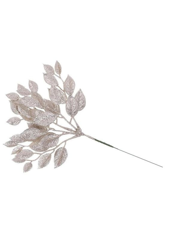 Флористическая ветка для декора 29 см Искусственные материалы для декора и флористики с глитером Шампань No Brand (366734726)