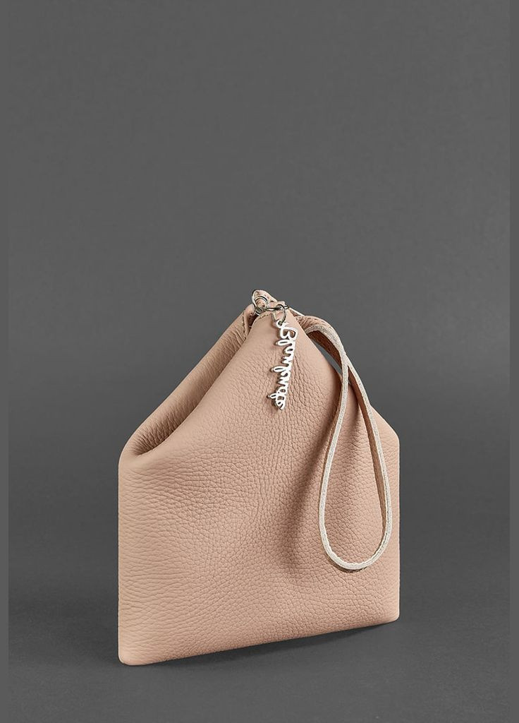 Шкіряна жіноча сумка-косметичка Піраміда світло-бежева (A-026495) BlankNote (327874331)