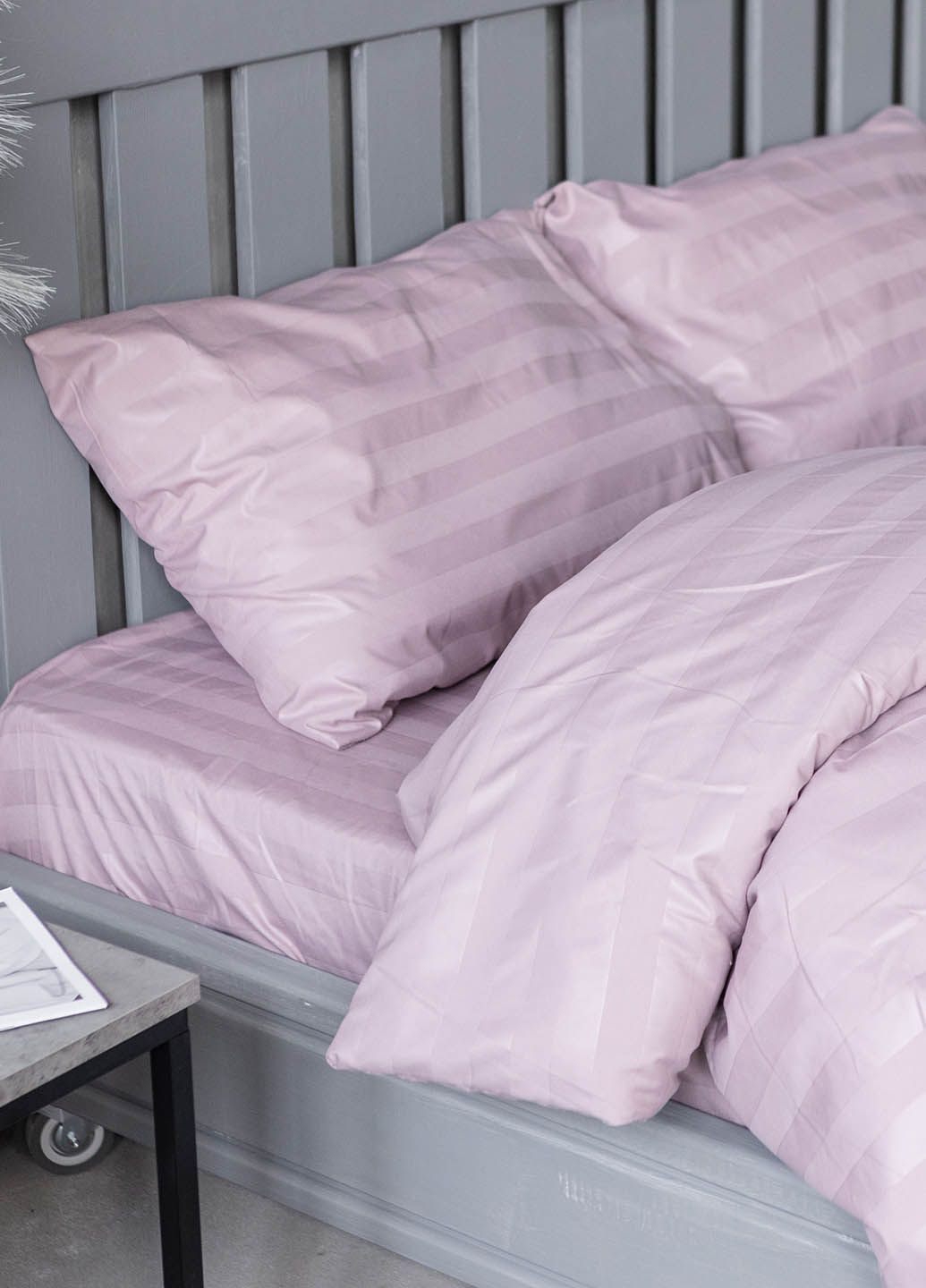 Комплект постільної білизни на резинці Страйп (півторачний) Homedec - (352477637)