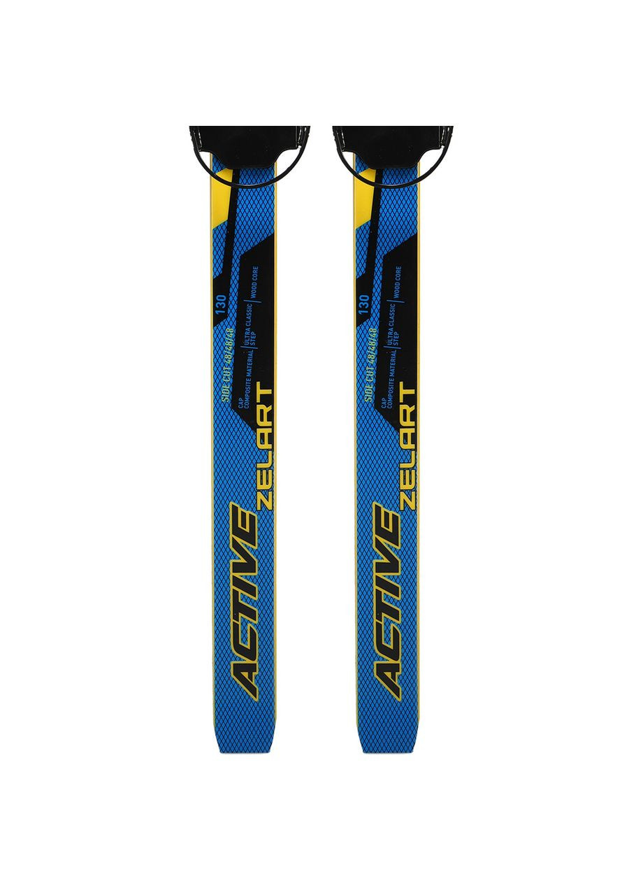 Ліжі бігові підліткові в комплекті з палицями (l-ліж-130см, l-палиці-110см, PVC чохол, кріплення регульоване, Zelart (361438984)