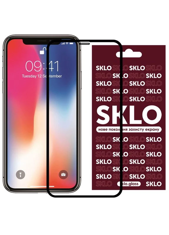 Захисне скло для iPhone 11 Pro / X / XS 3D (Чорний) SKLO (389066928)