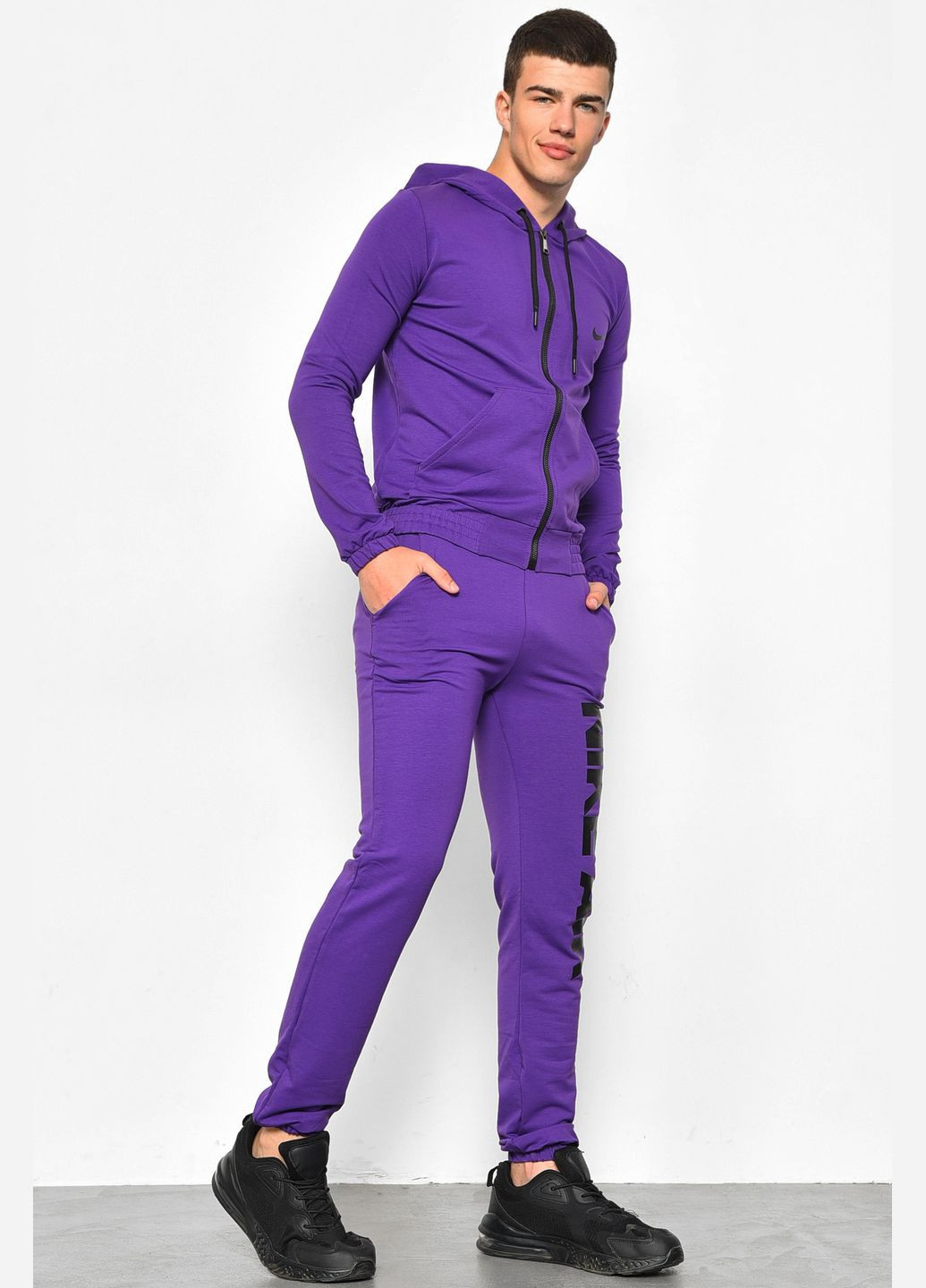 Спортивный костюм мужской сиреневого цвета Let's Shop (295261615)