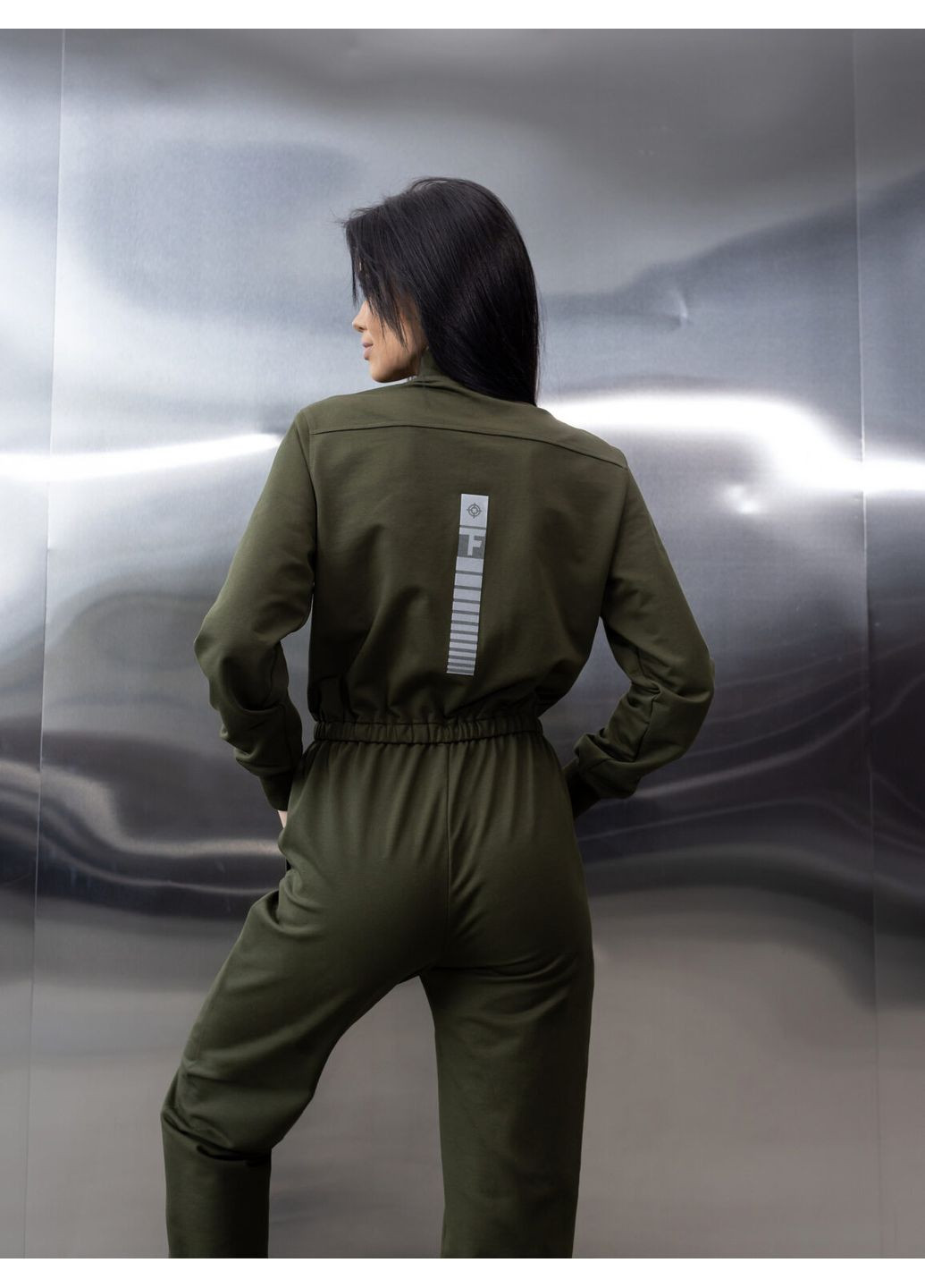 Комбінезон TOTALFIT комбінезон-брюки однотонний хакі кежуал бавовна