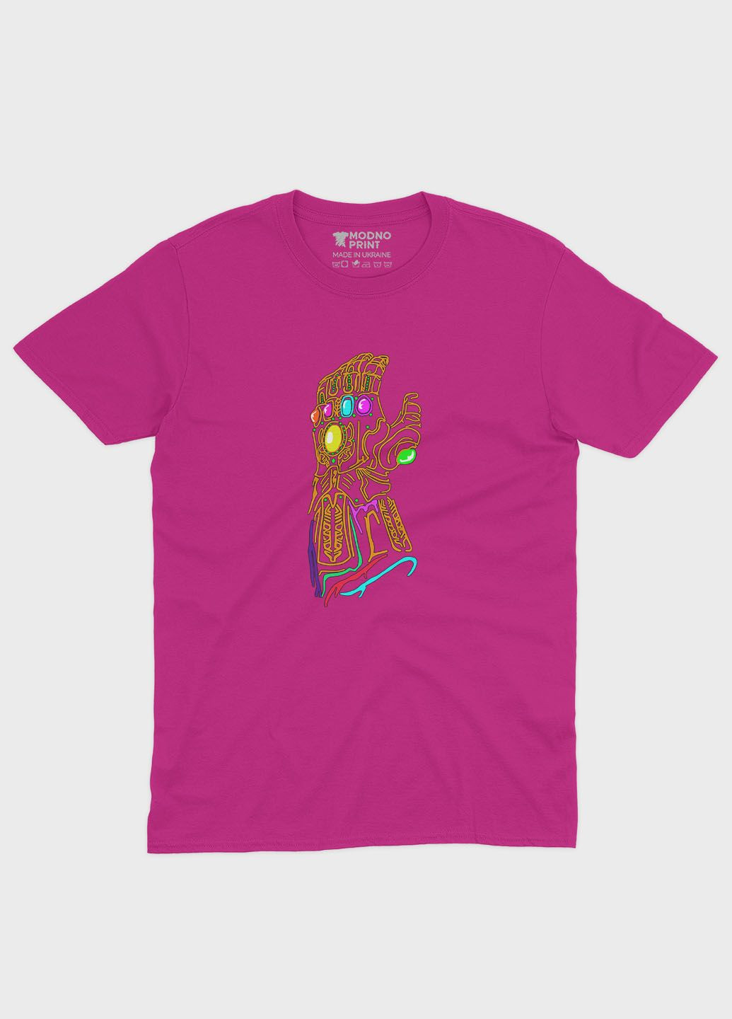 Розовая демисезонная футболка для девочки с принтом супезлоды - танос (ts001-1-fuxj-006-019-014-g) Modno
