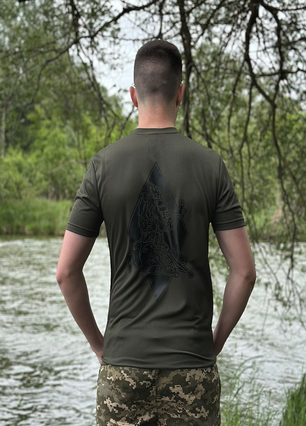 Хакі (оливкова) футболка "tactical team 2.0" з коротким рукавом No Brand