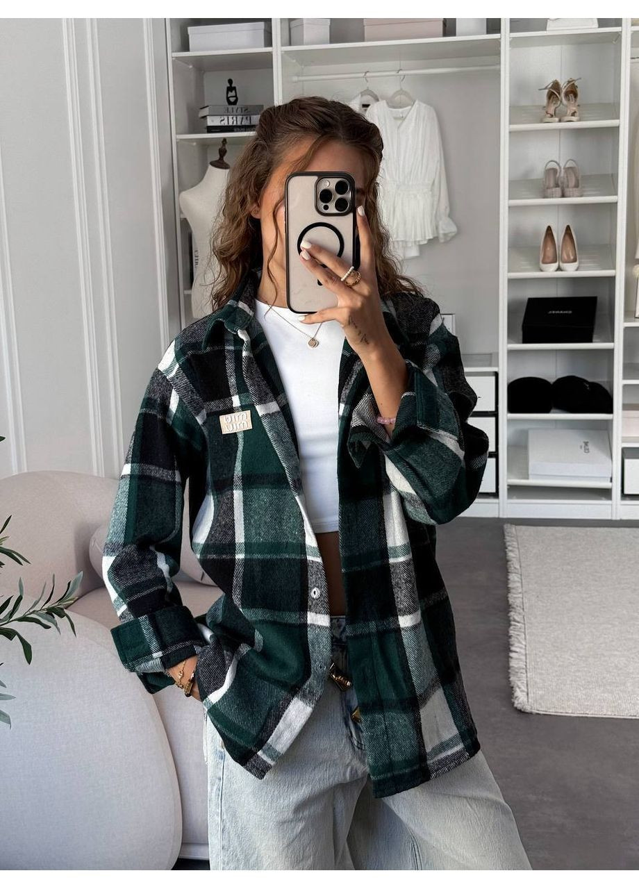 Зеленая рубашка No Brand