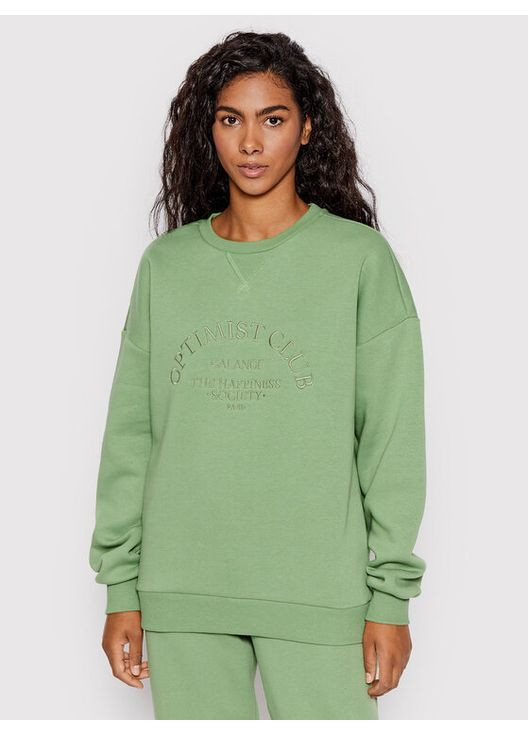 Зелений світшот фліс,зелений з принтом, NA-KD (364533326)