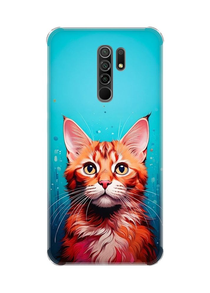 Чехол с утолщёнными углами на Xiaomi Redmi 9 Кошка (принт 408) Creative (356124420)