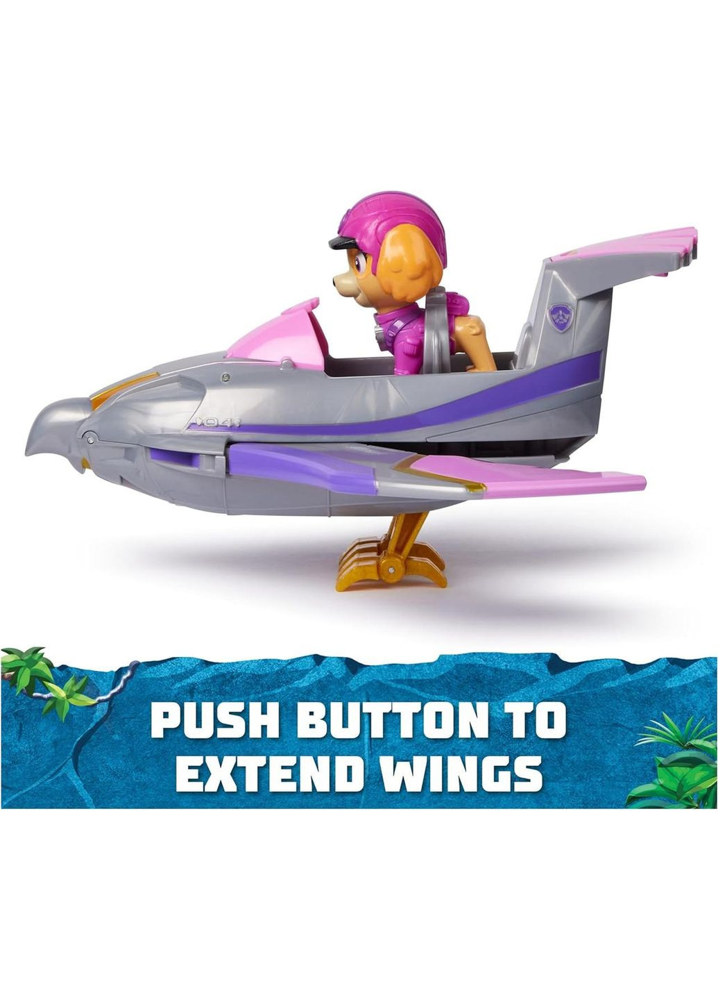 Щенячий патруль в джунглях Самолет сокол и фигурка Скай Оригинал Paw Patrol Jungle Pups Skye Falcon Vehicle Spin Master (365251567)