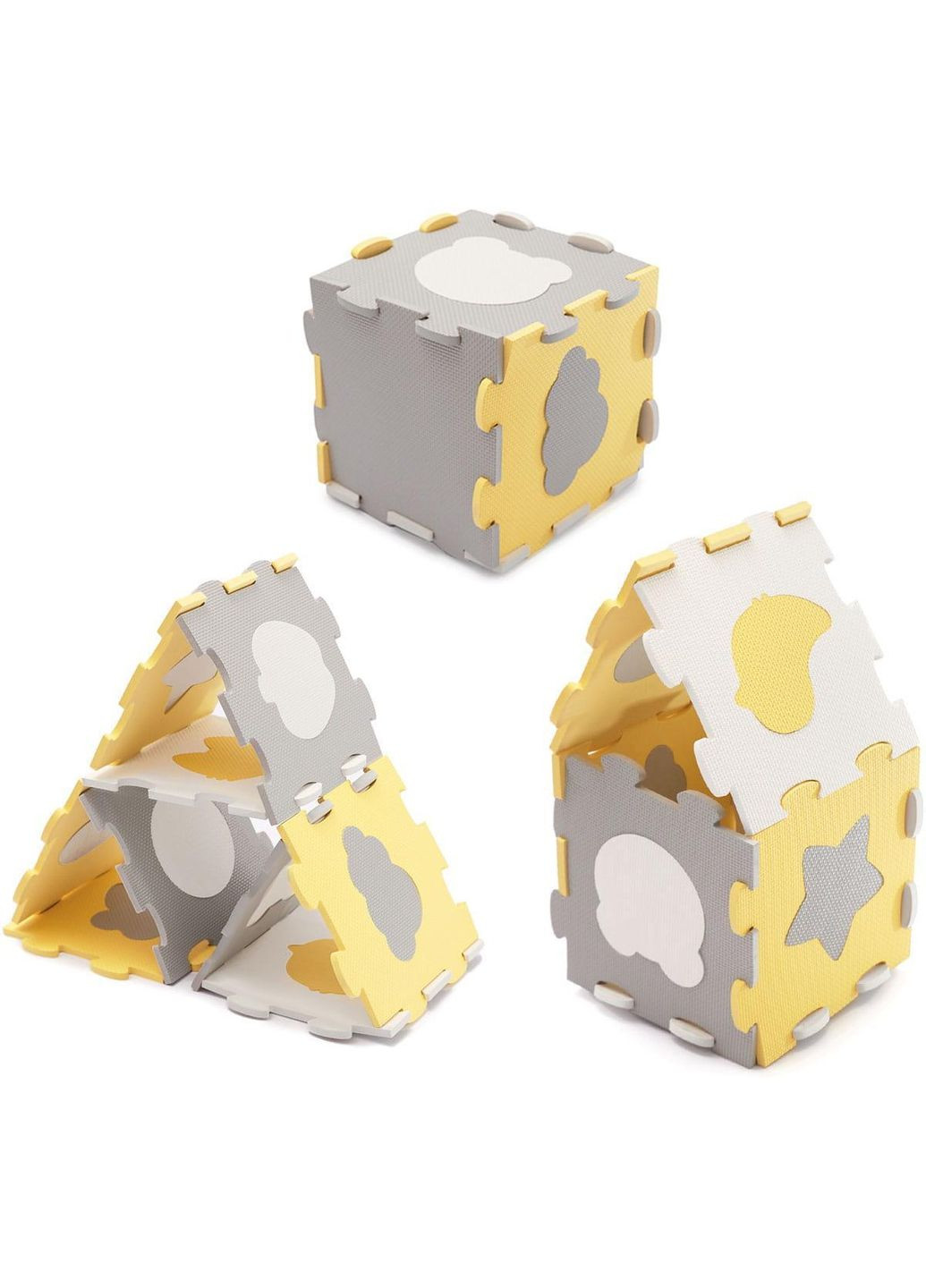 Коврик-пазл Luno shapes 3D из пенопласта Yellow, 5902533919338 Kinderkraft (362540797)