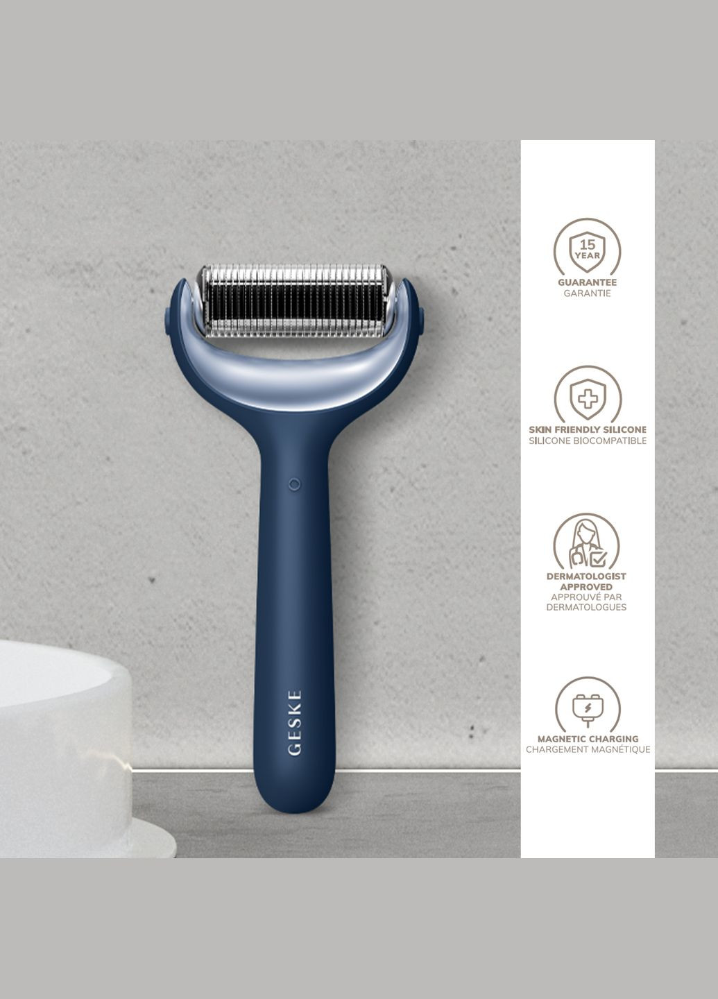 Ролер для голкової мезотерапії обличчя та тіла MicroNeedle Face&Body Roller 9в1 midnight GESKE (341526295)