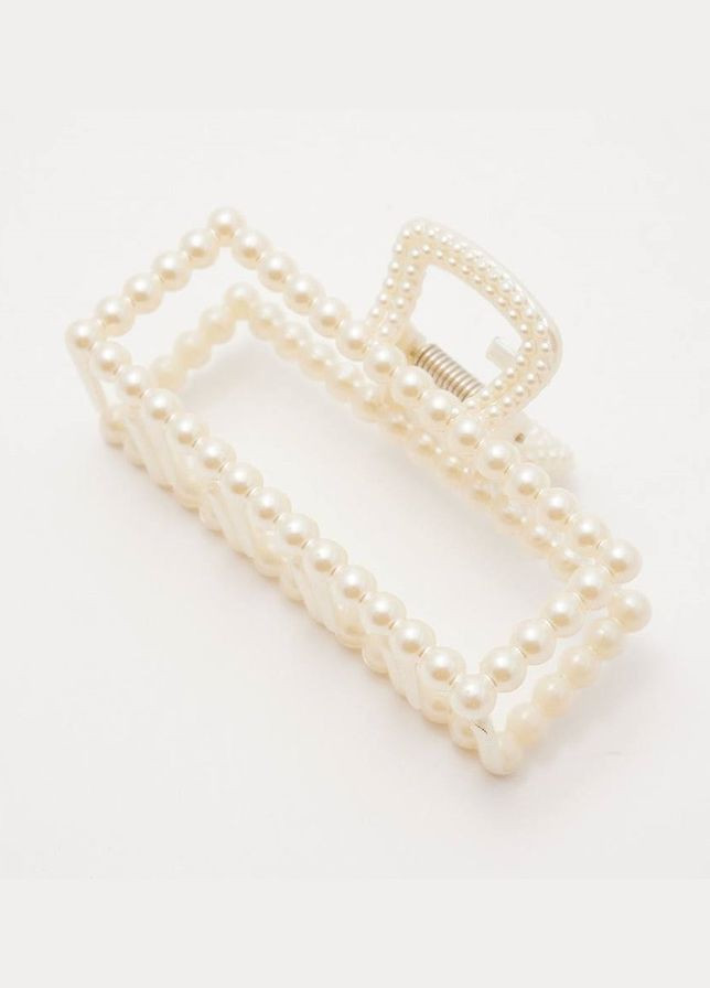 Крабик для волос CWa 10 см Квадрат Молочный (L103296) No Brand (349844049)