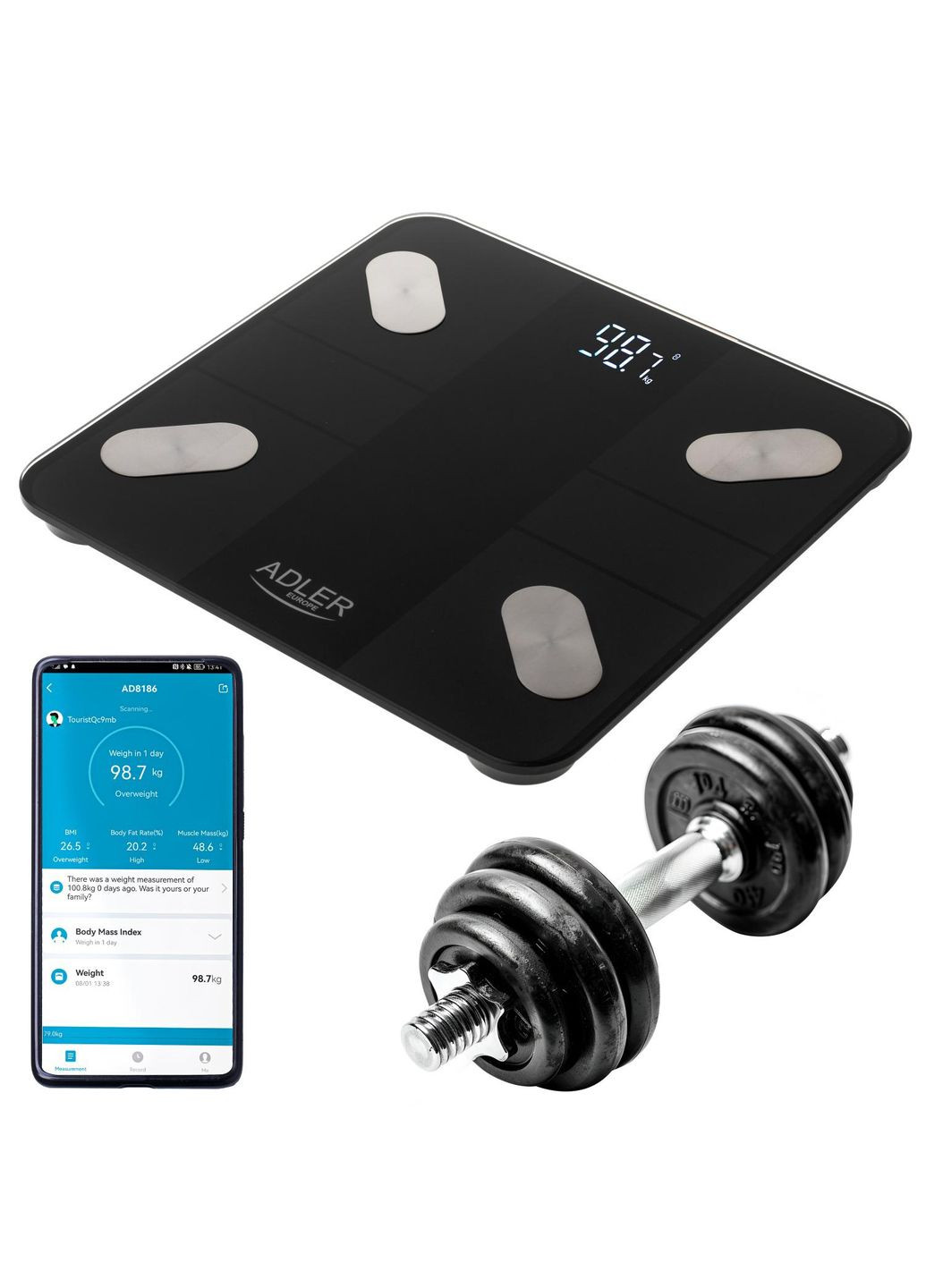 Весы напольные AD 8186 black Adler (347582538)