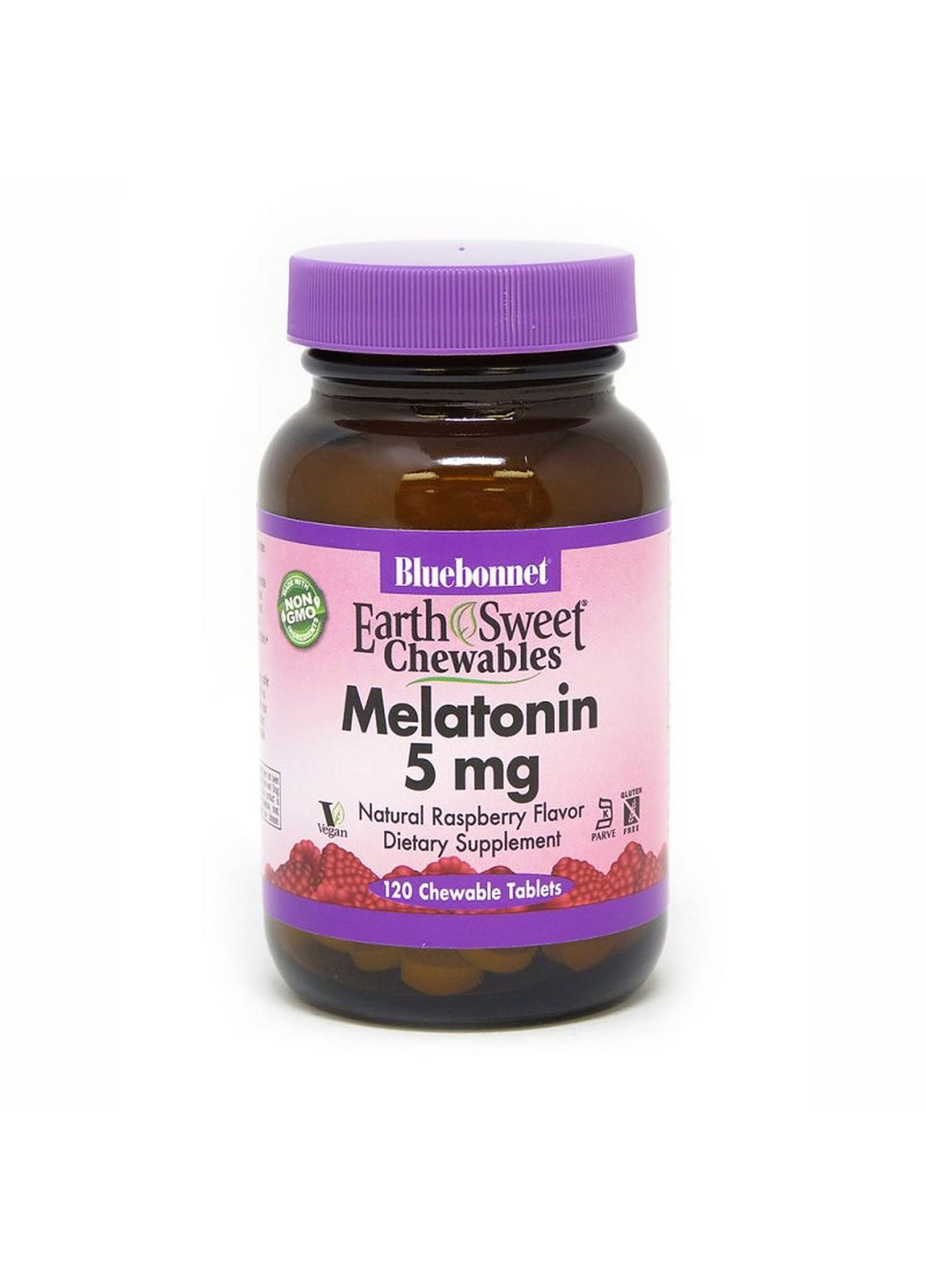 Натуральная добавка Earth Sweet Chewables Melatonin 5 mg, 120 жевательных таблеток Bluebonnet Nutrition (293337959)