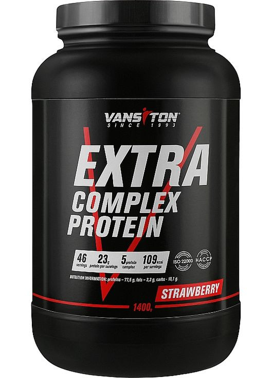 Протеин экстра «Клубника» Extra Complex Protein Strawberry 1400g (1125347-105788) Vansiton (368621837)
