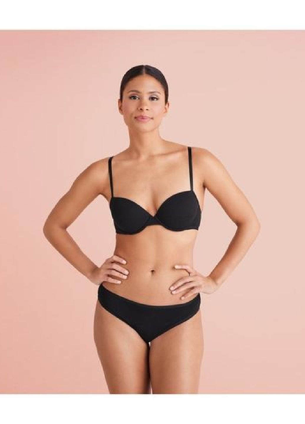 Чёрный бюстгальтер на косточках с кружевом Esmara с косточками