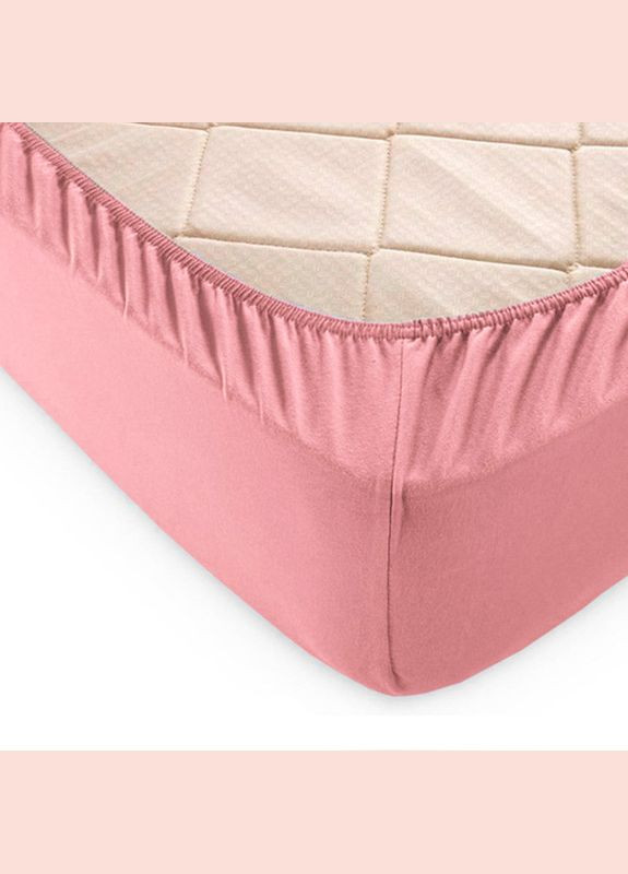 Простирадло на резинці трикотажне 160х200х25см 120г/м2 (Рожевий) GM Textile (264188693)
