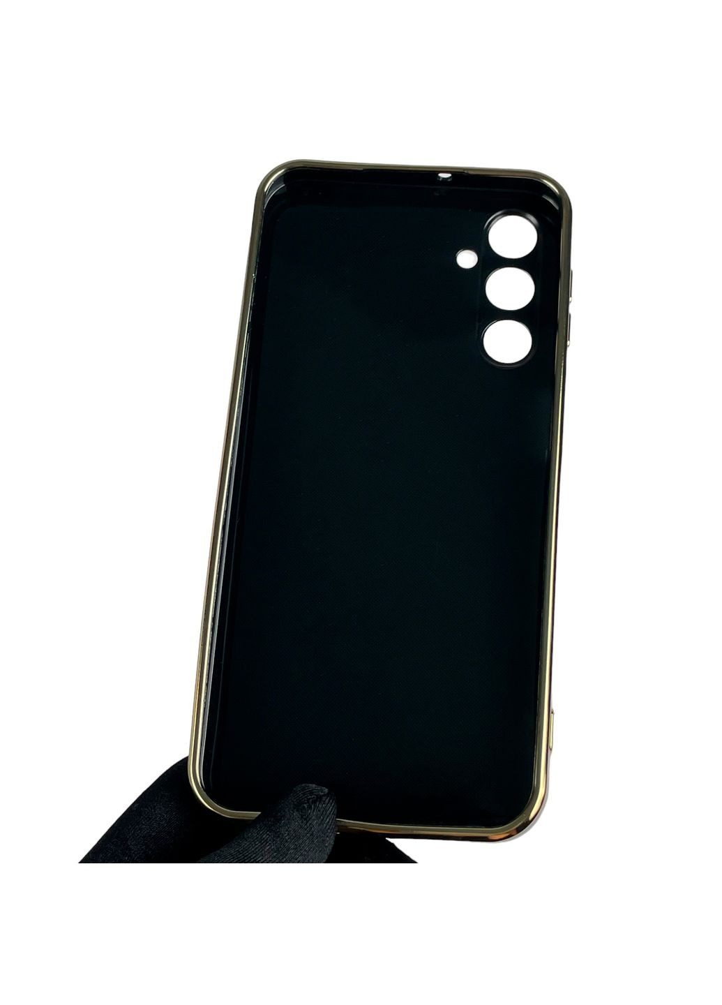 Чохол для Galaxy A24 (SM-A245F) із золотим кантом із захистом камери на самсунг а24 чорний Samsung (366019760)