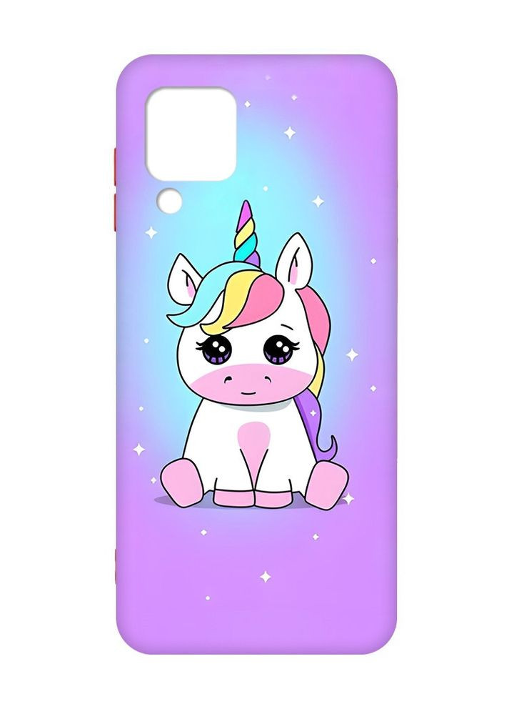 Матовий чохол з червоними боками на Samsung Galaxy A22 4G/M32/M22:: Єдиноріг (принт 103) Creative (360686593)