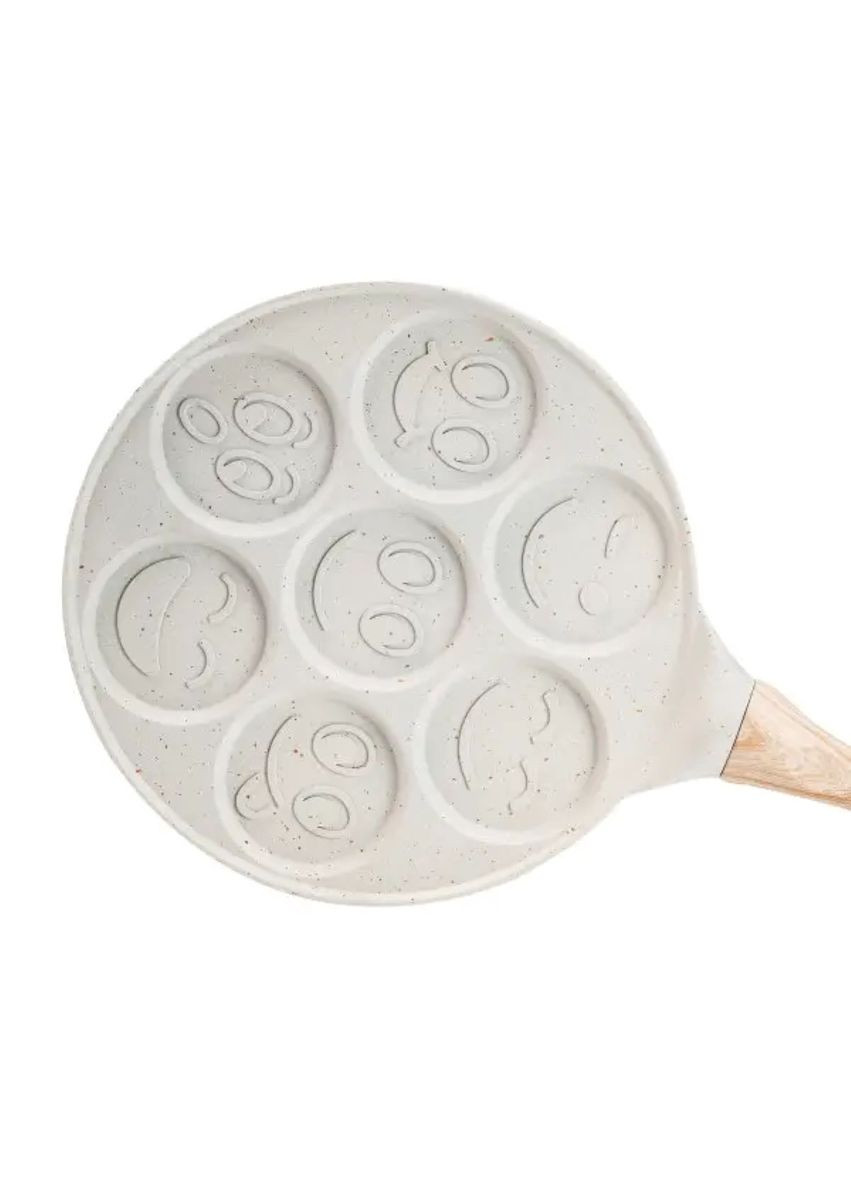 Сковорода смайл Ø 26.5 (см) на 7 секцій для панкейків бежева HP39584W Breakfast (353505518)