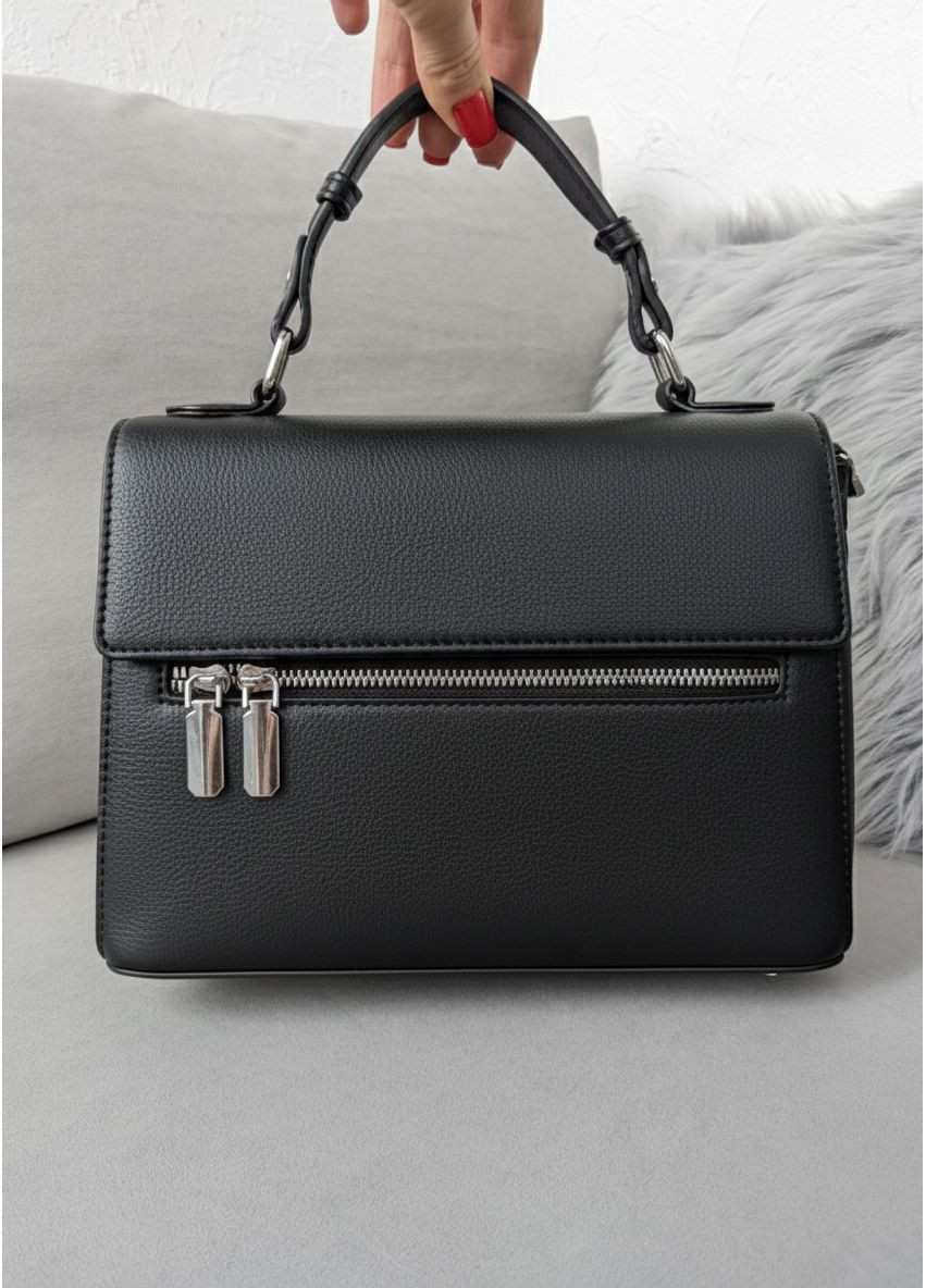 Елегантна чорна сумка з екошкіри з функціональним дизайном InFashion Сумка (363058575)
