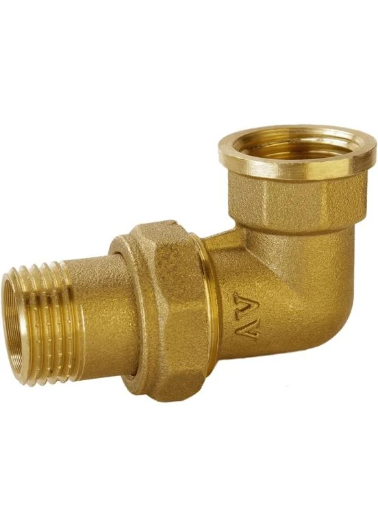 Угон американка угловая латунная 3/4″ВР х 3/4″УР штампованная с резиновой прокладкой Б0839А VA (338864214)