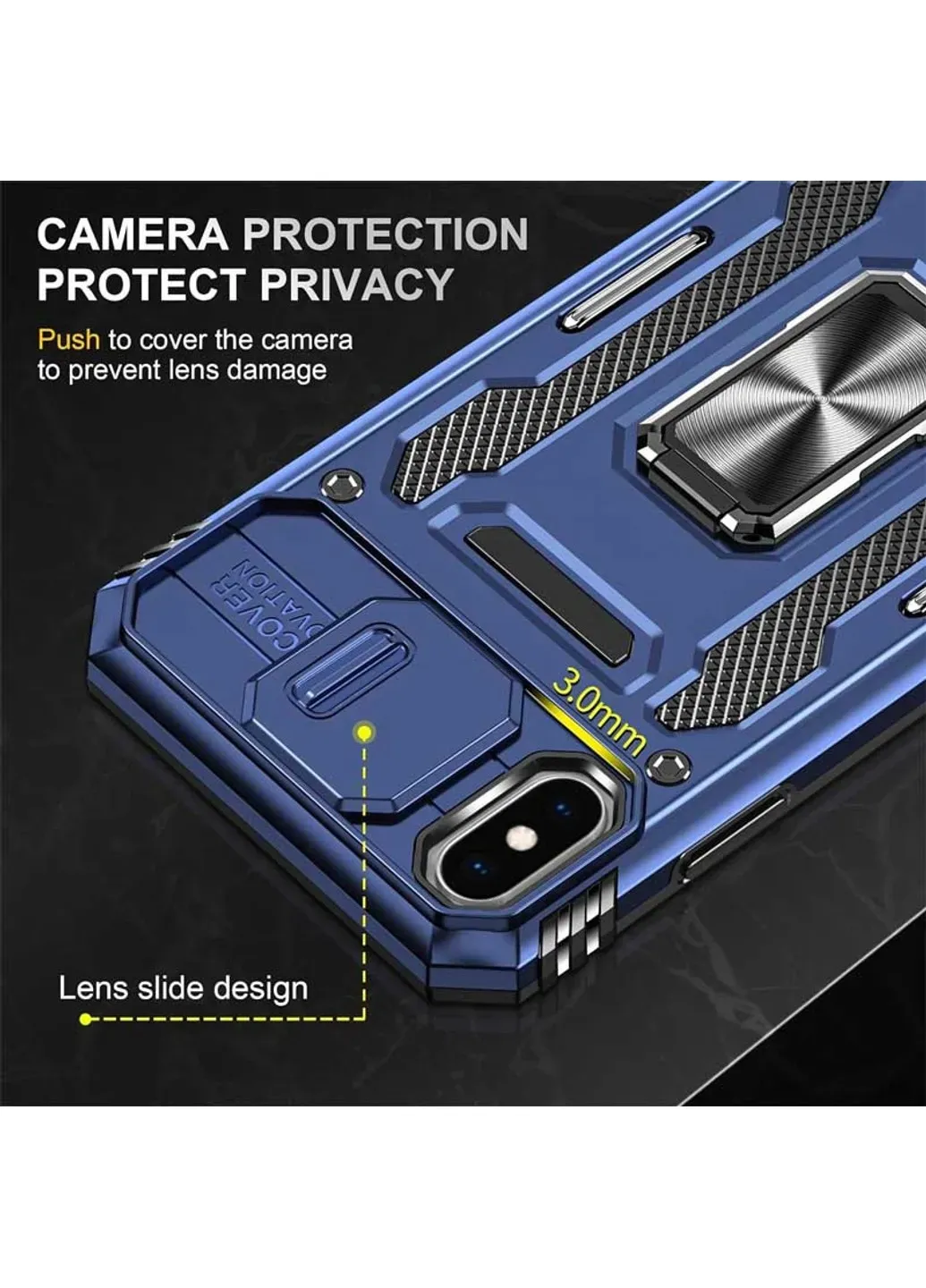 Ударостійкий чохол Camshield Army Ring для Apple iPhone X / XS (5.8") Epik (405595189)