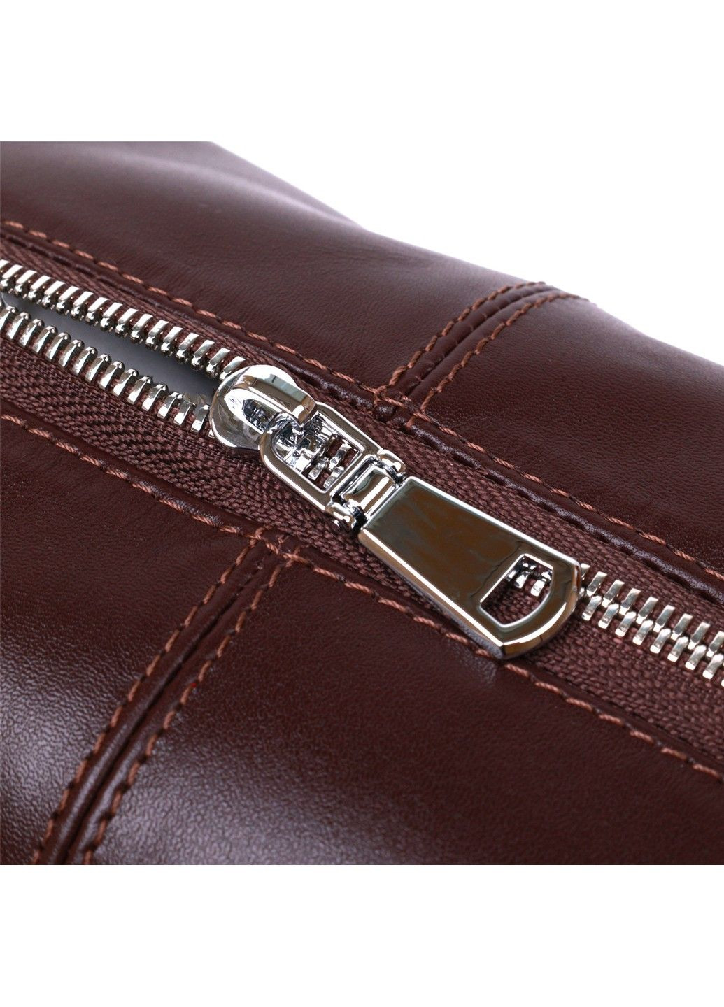 Кожаная глянцевая косметичка 16407 Коричневый Shvigel (292849805)