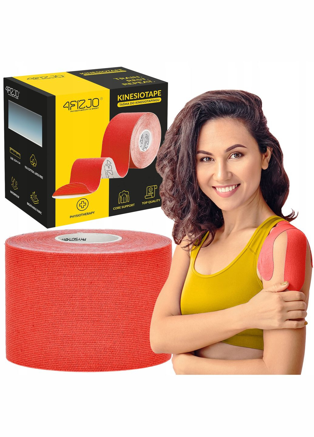 Стрічка кінезіологічна (кінезіо тейп) 5 см x 5 м Red (P-5907739318800) 4FIZJO (301733433)