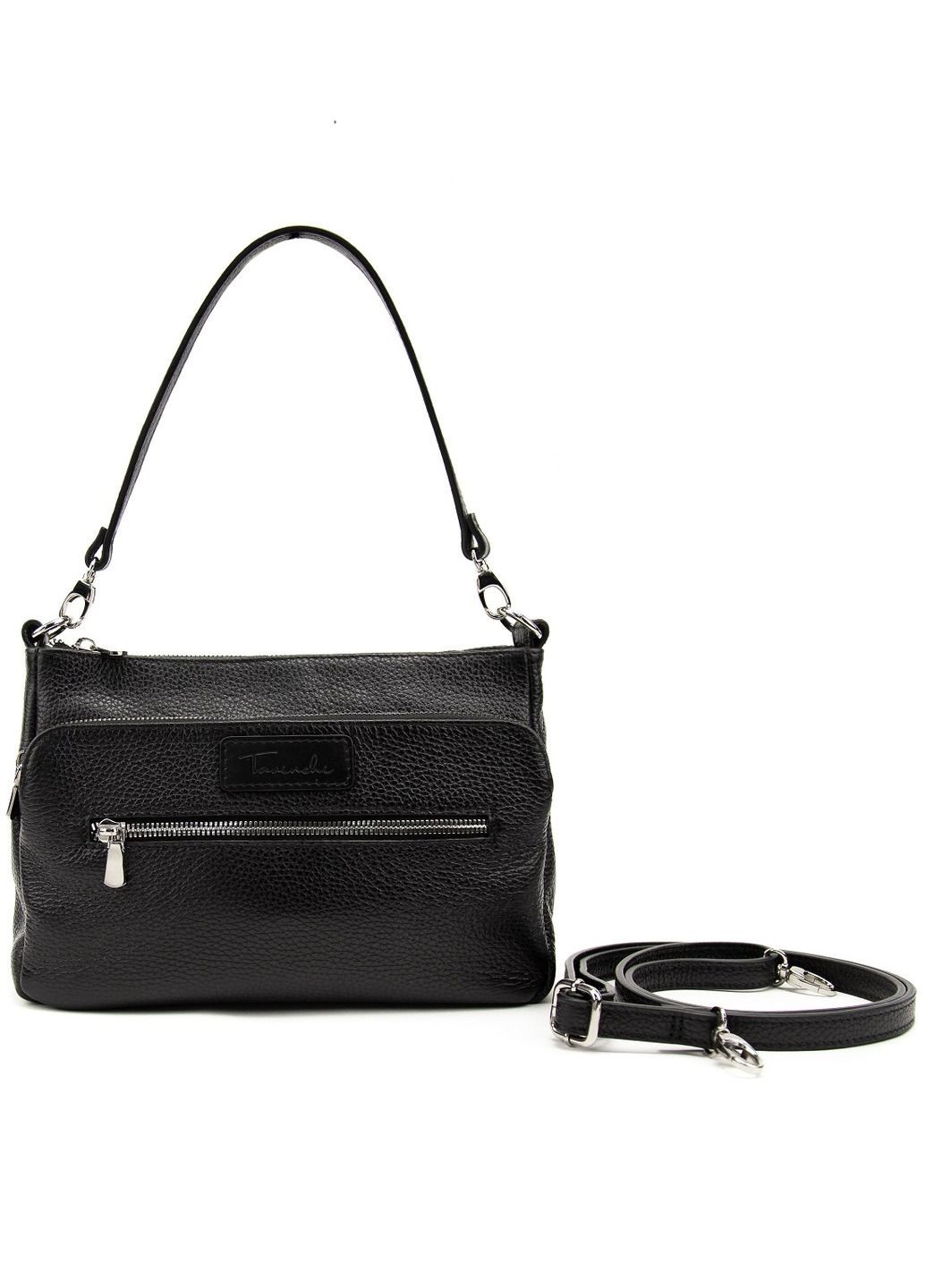 Сумка кроссбоди через плечо женская из натуральной кожи черная RoyalBag CH-0378A-FL (331532795)