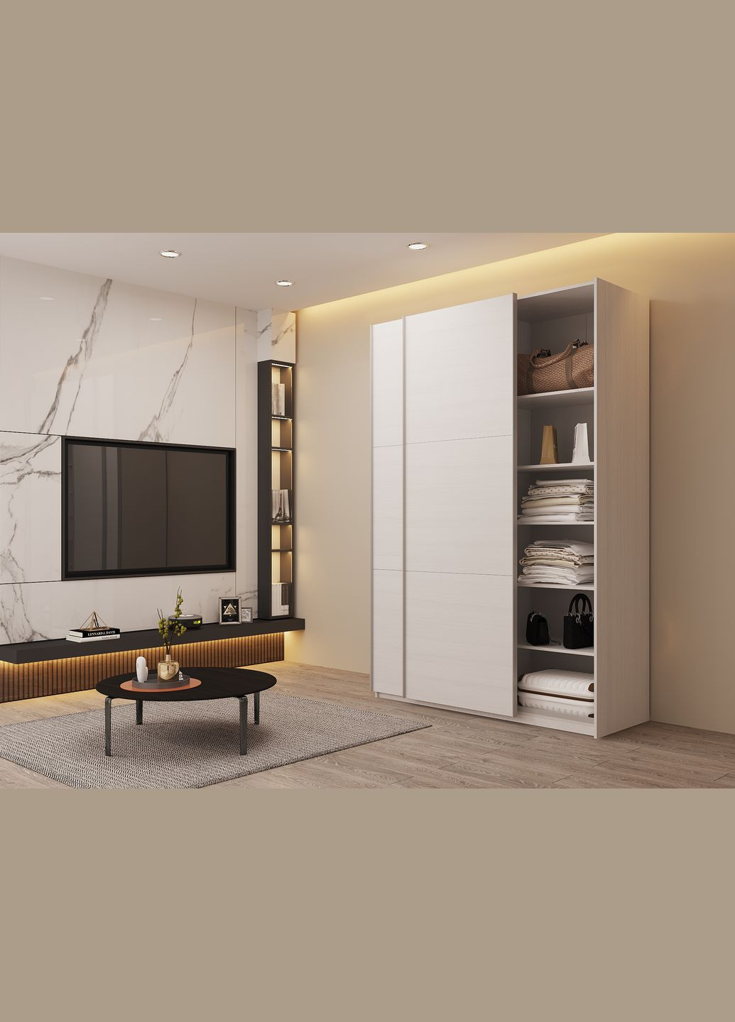 Шафа-купе двохдверна G-Caiser 180х60х240 см Білий (DRS-011005) Doros (346529111)