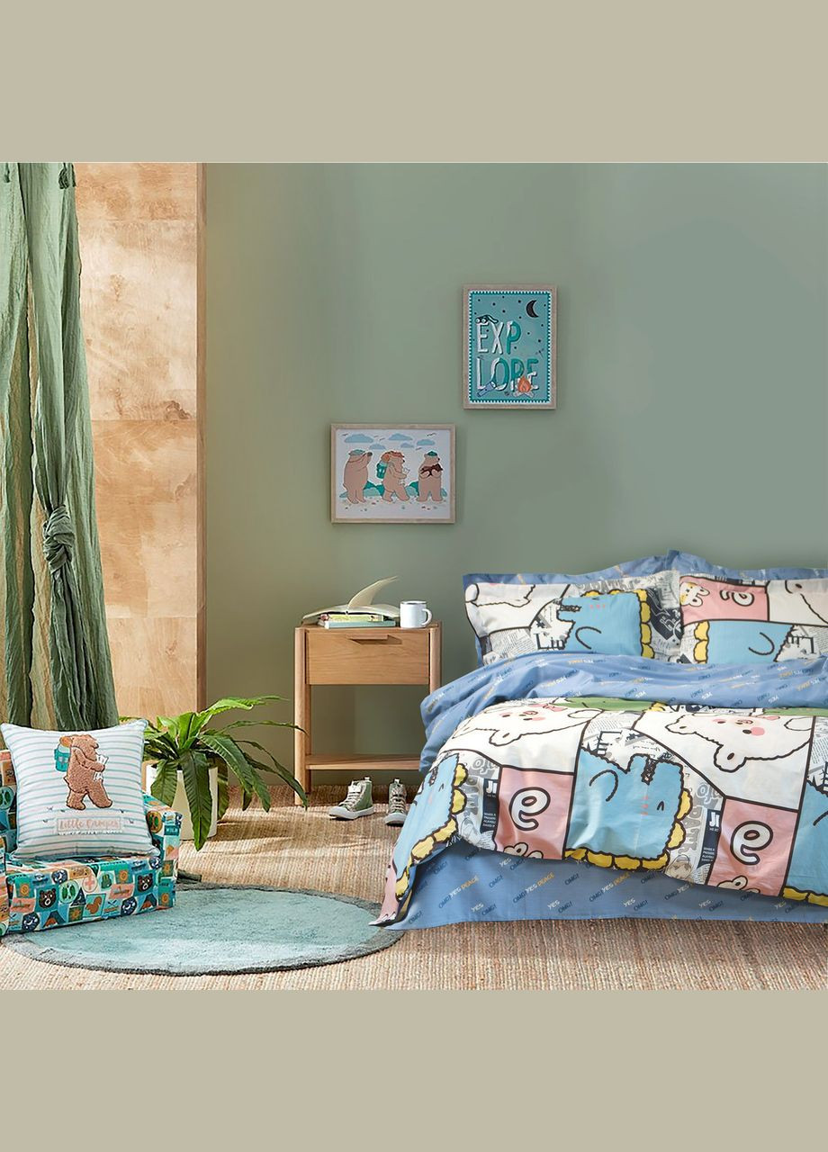 Постельное белье сатин Home - Mr. Bo полуторный Lotus (288045366)