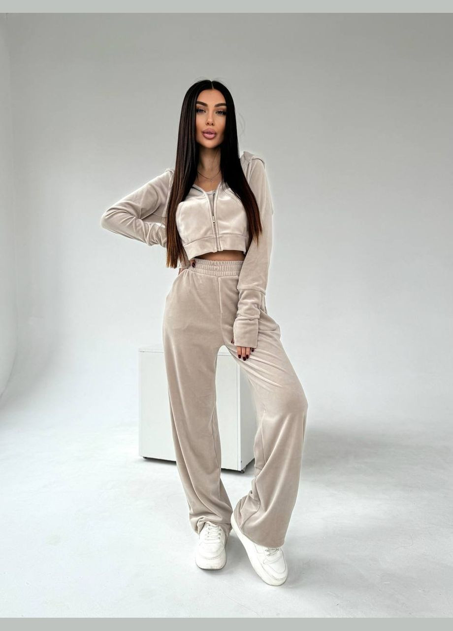 Плюшевий костюм трійка кофта, топ та штани Adelante (317470145)