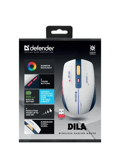 Мышь Dila MM-282 Wireless White/Blue (52282) Defender (396695553)