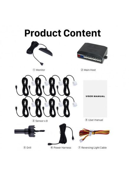 Парктронік на 8 датчиків з дисплеєм Parking Sensor (A0055) паркувальний радар ASSISTANT (350349152)