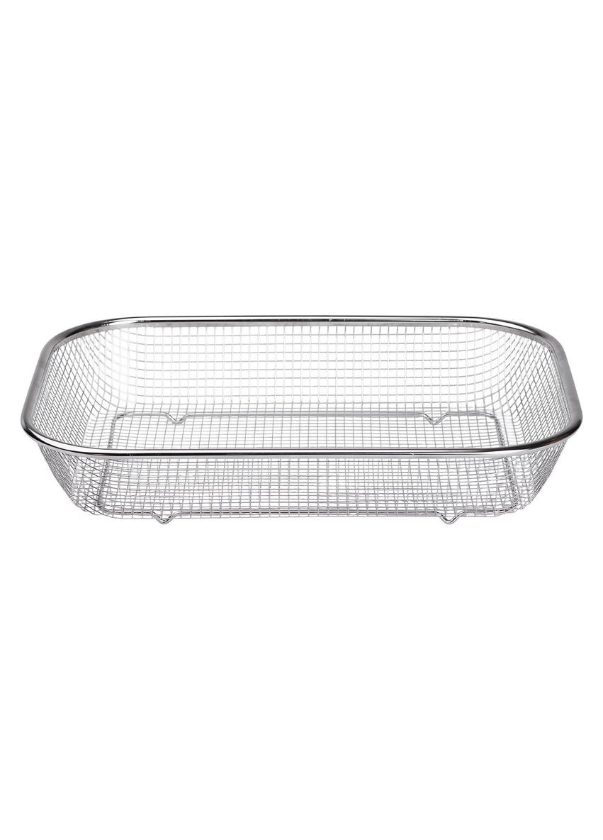 Сито-корзина для мытья овощей и фруктов из нержавеющей стали 37,5х27,5 см дуршлаг для кухни кухонный инвентарь ProDobro (364190293)