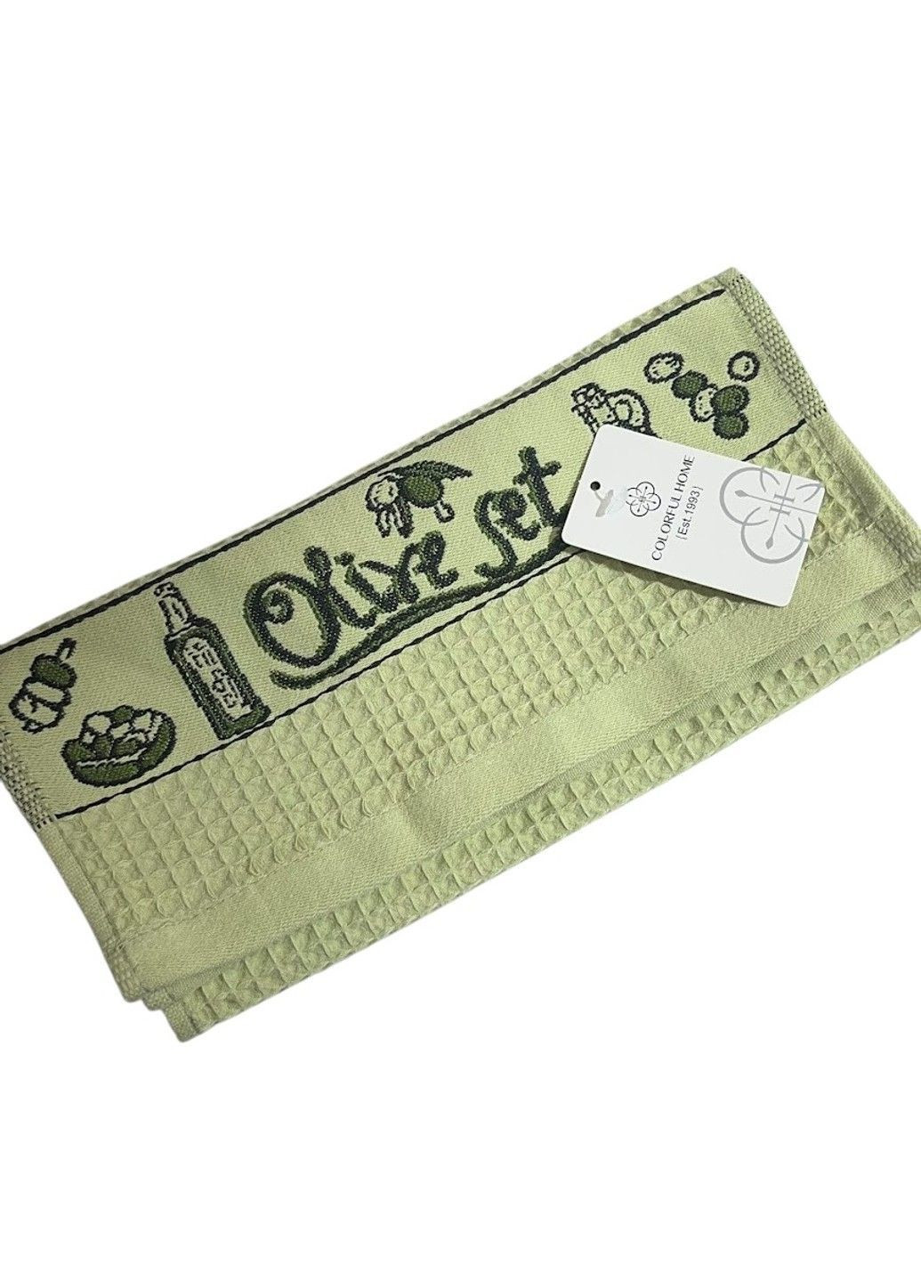 Полотенце кухонное (вафельное) - 35*50см, цвет оливковый, арт 019171, 1 шт No Brand оливковый