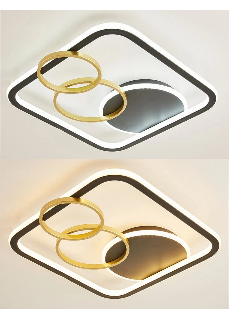 Управляемая светодиодная люстра MENSOLA 90W S-APP-490х450x60-BLACK/GOLD/WHITE-220-IP20 ESLLSE (360881313)