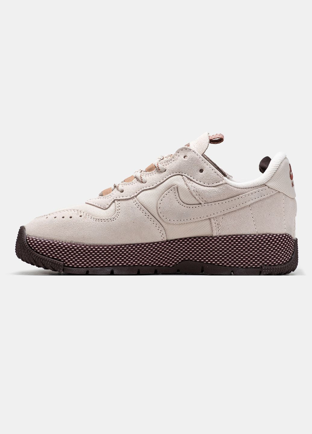 Кроссовки женские Nike Air Force 1 Wild beige brown | Найк Аир Форс 1 Ваилд бежевые коричневые No Brand бежевые всесезоны (315006173)