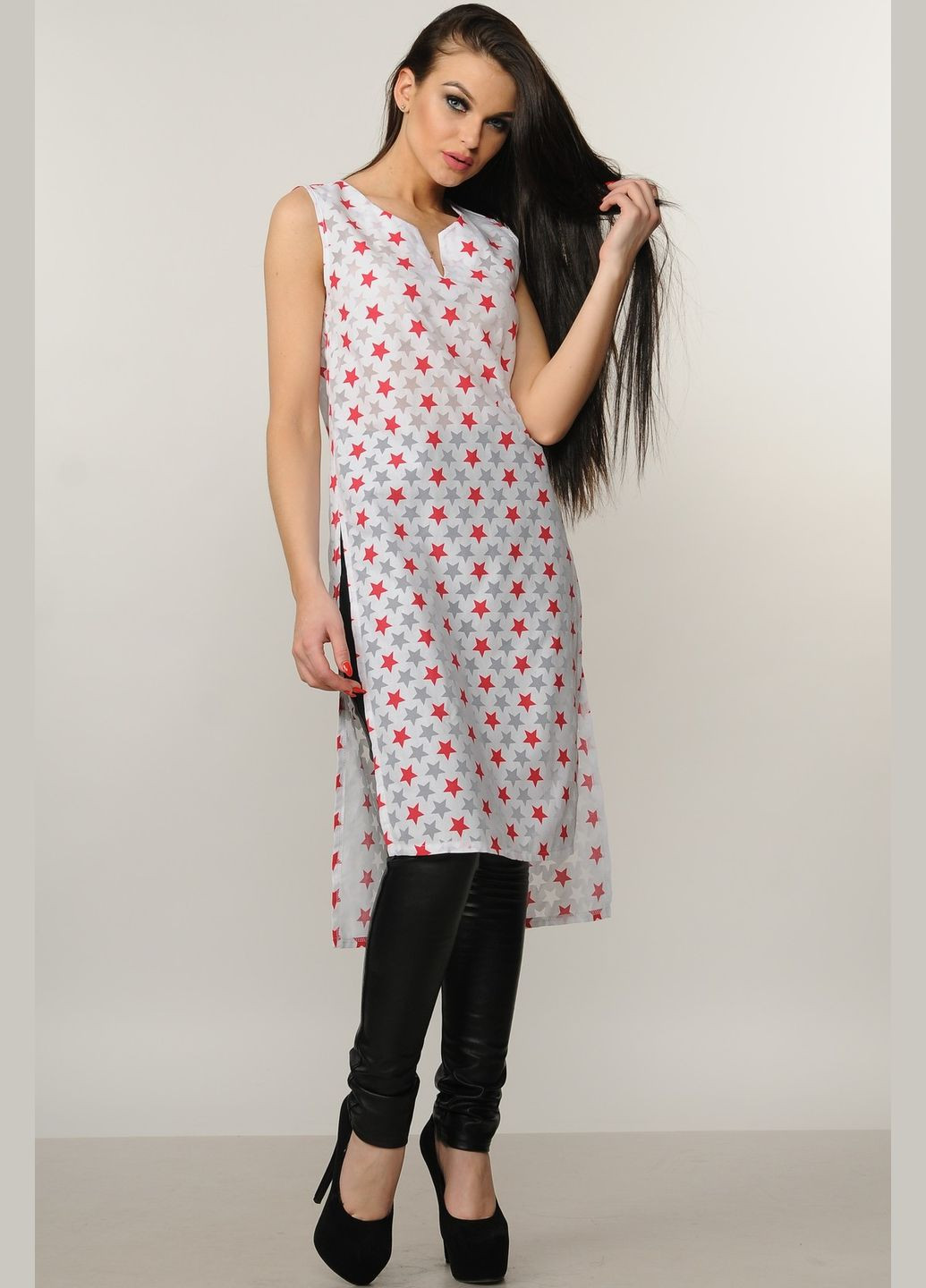 Жіноча туніка вільного силуету з асиметричним кроєм і розрізами (ТУ 15.2-13/18) RiMari (331651307)