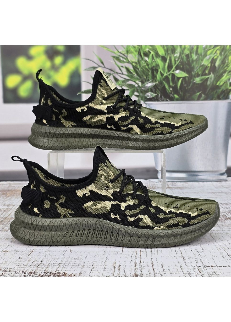 Оливковые (хаки) летние кроссовки мужские Fashion