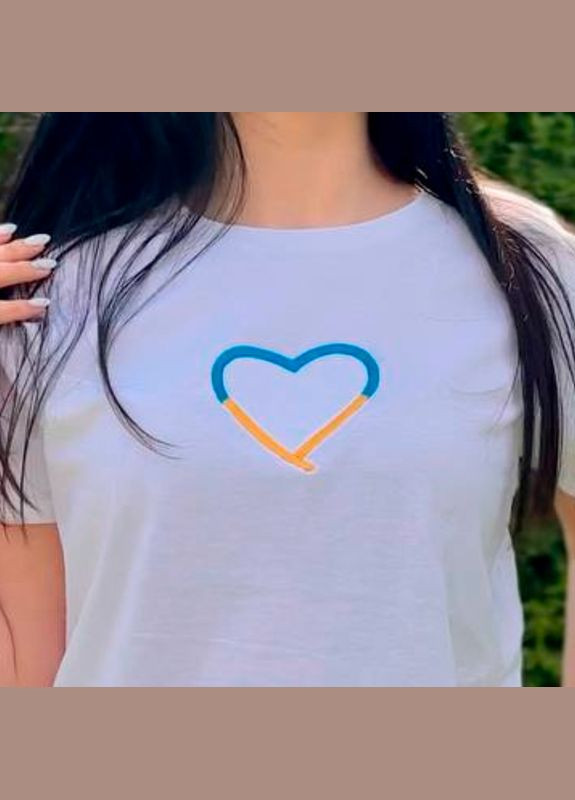 Футболка с вышивкой сердце женская (387120-15-4) No Brand - (330810072)