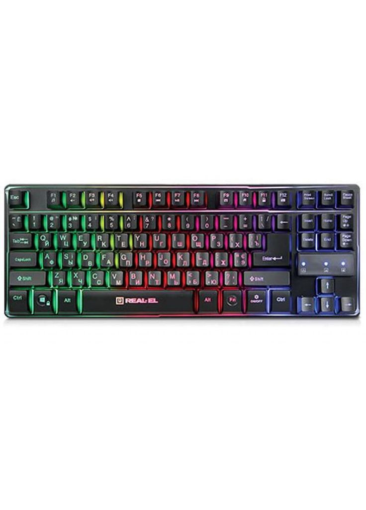 Клавіатура 8710 Gaming TKL Backlit, black Real-El (280941135)
