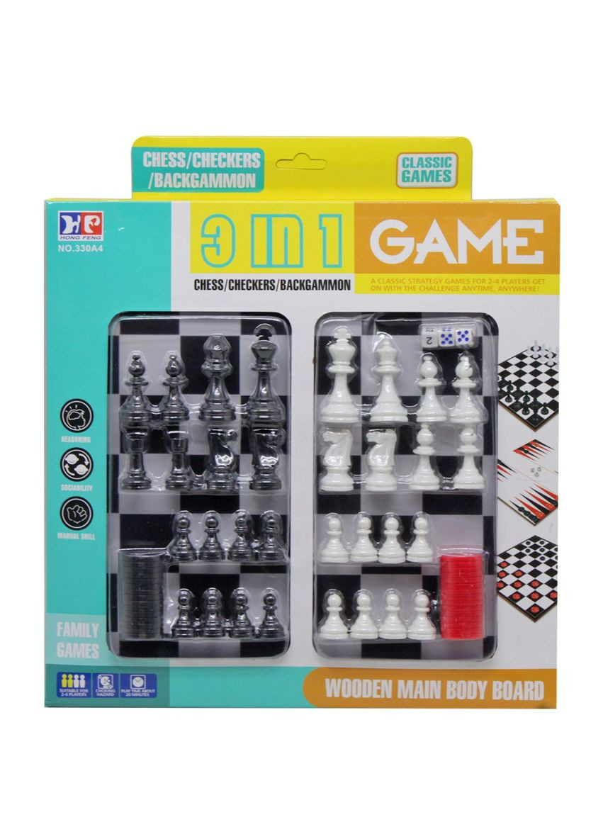 Гра настільна "Шахмати, шашки, нарди" 3 в 1 MIC (290251050)