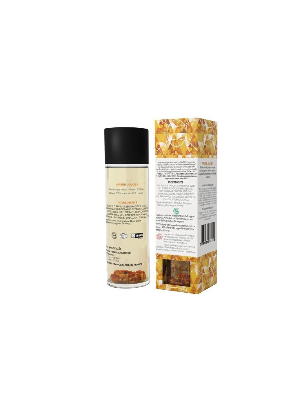 Массажное масло Amber Jojoba (гармонизирующее, с янтарем), 100 мл Exsens (396644311)
