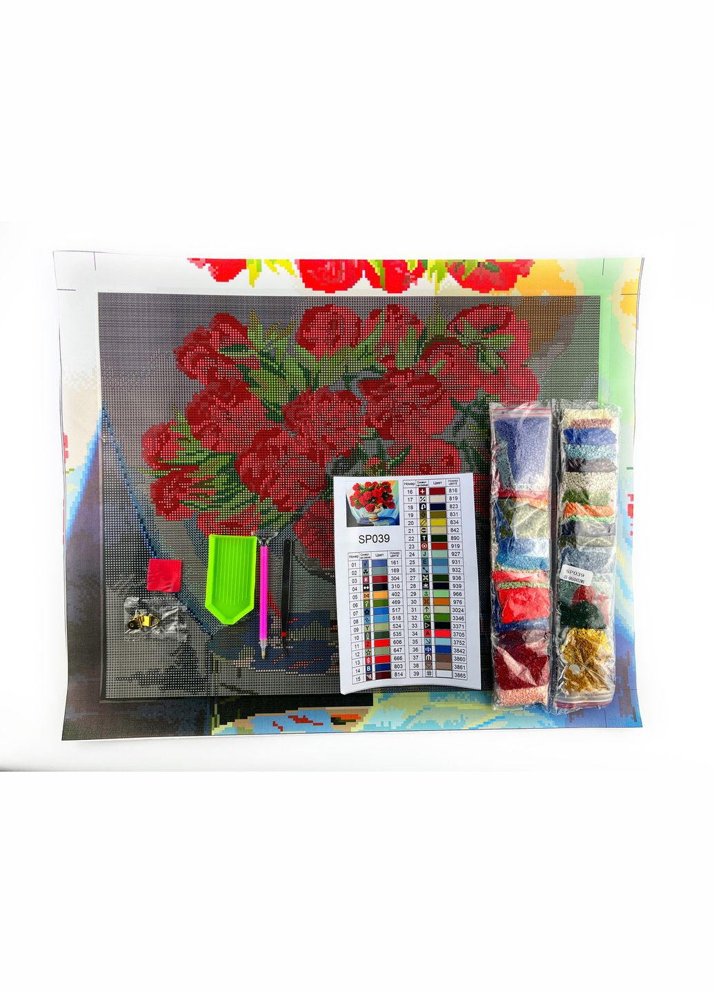 Алмазна мозаїка 40х50 Червоні півонії SP039 ColorArt (299772456)