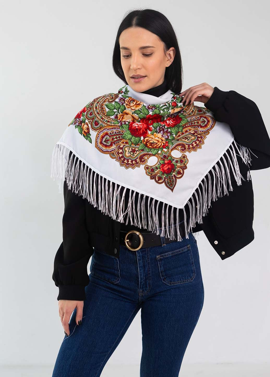 Хустка українська з тороками "Троянда" 90х90 см. Homedec - (286784549)