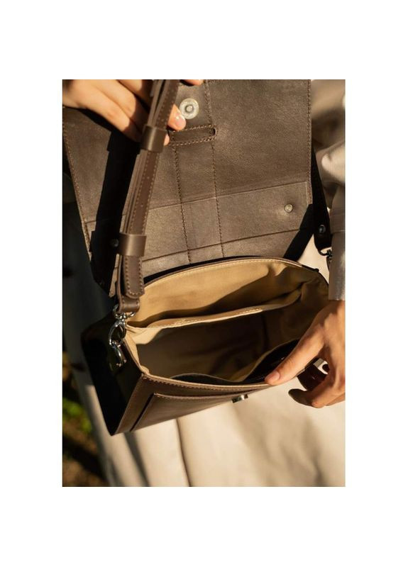 Сумка женская кожаная через плечо Ester темно-коричневая краст The Wings (302008443)