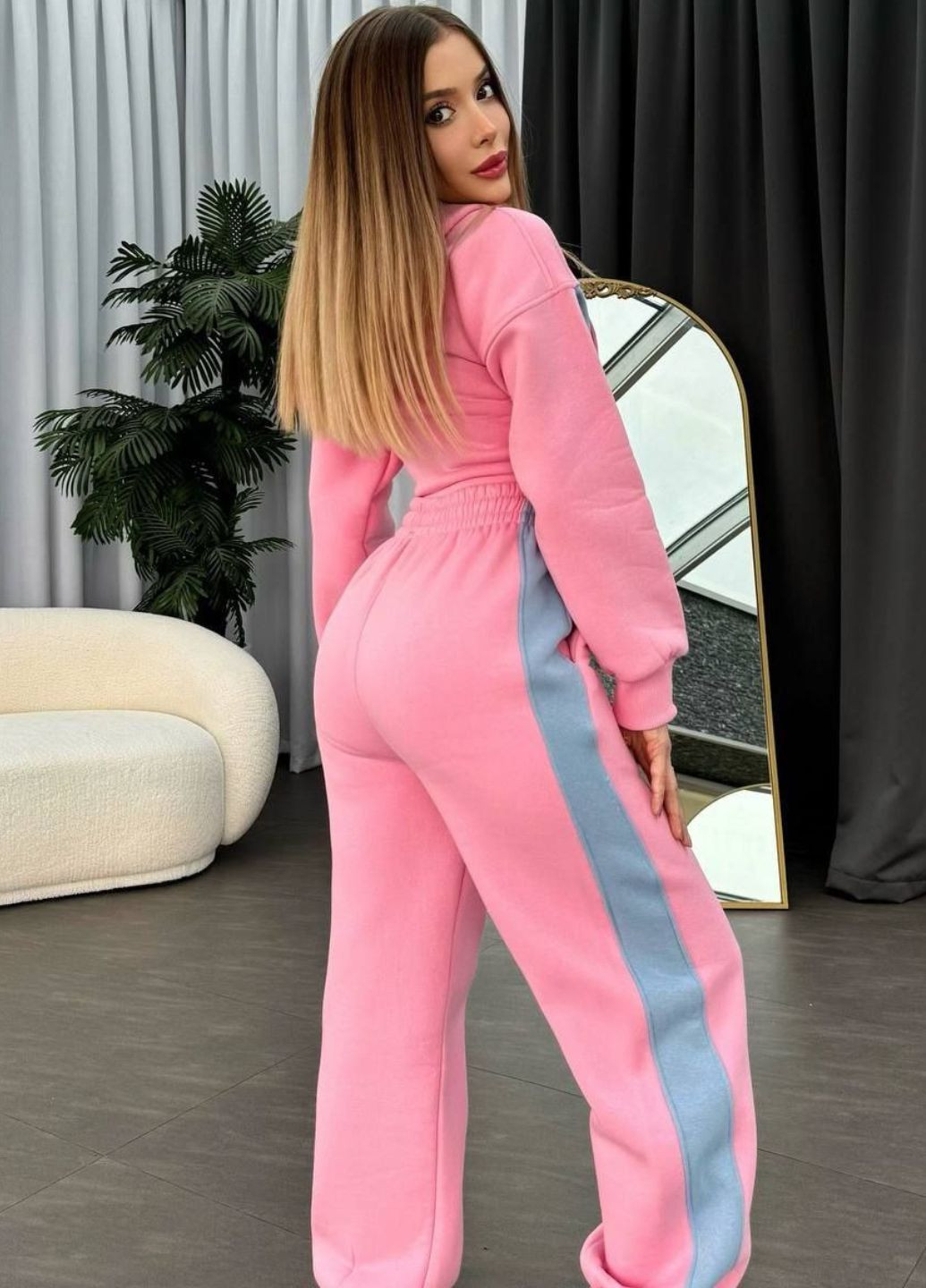 Костюм двойка: Укороченная кофта с капюшоном и брюки. Tik-Tak (341735698)