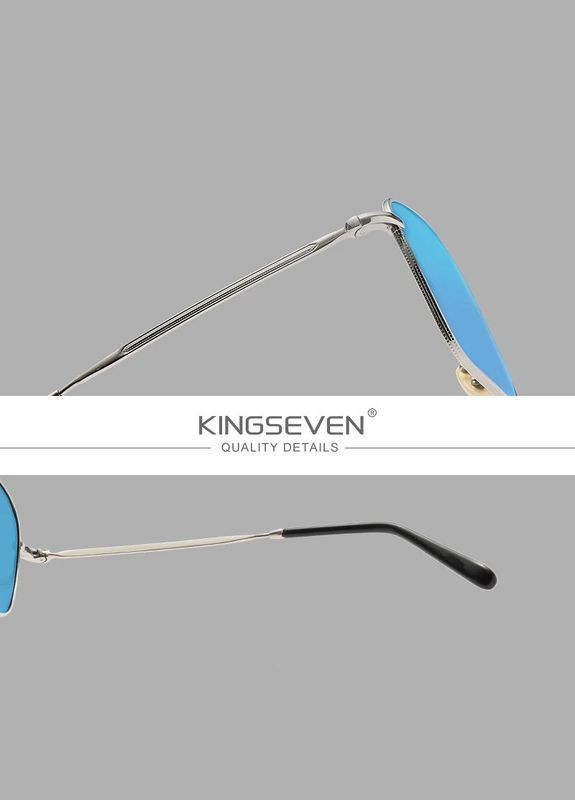 Мужские поляризационные солнцезащитные очки 7118 Silver Blue KINGSEVEN (303401500)